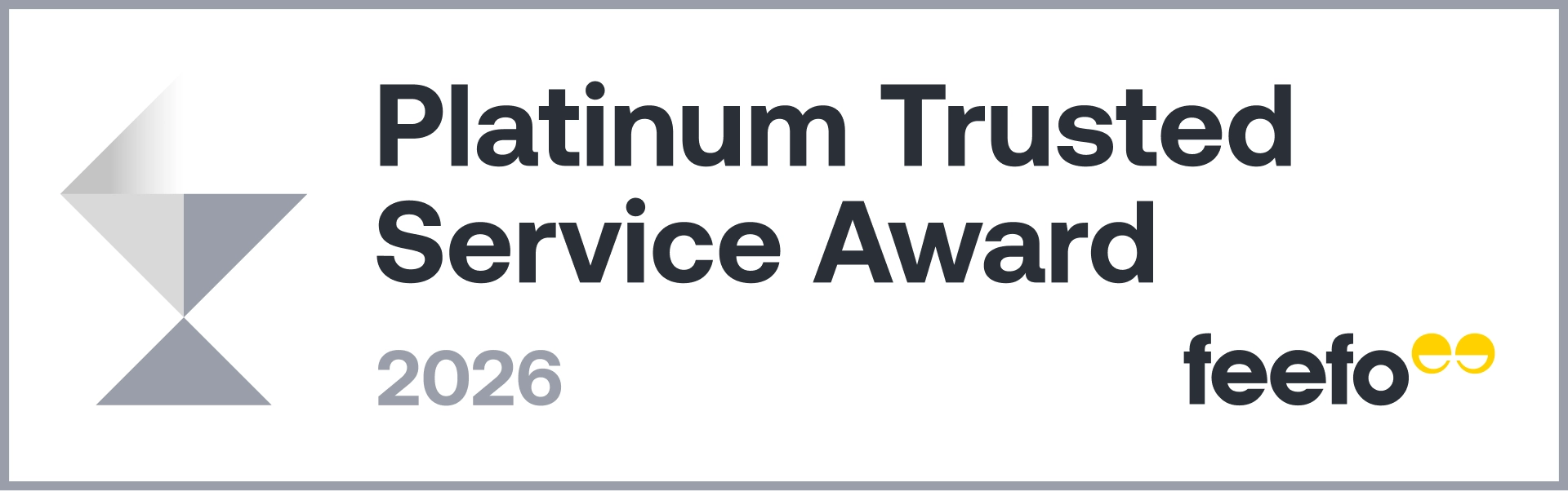 Feefo Platinum Trusted Service Award 2026 Badge