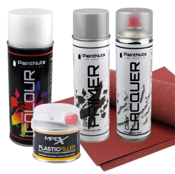 PaintNuts Colour Matched Aerosol Set with Plastic Filler, Primer, Paint